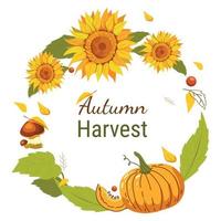 banner de saludo de cosecha de otoño vector