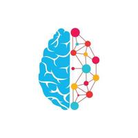 icono del logotipo vectorial con cerebro y tecnología. concepto de logotipo del cerebro del circuito. vector