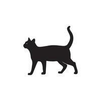 diseño de logotipo de vector de gato.lado de vista de silueta de gato vectorial para logotipos retro, aislado en fondo blanco