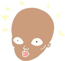 cartoon doodle bald head vector