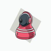 indoor CCTV icon - pink color - icon, symbol, cartoon logo for security system vector