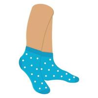 Colored socks on feet, color vector isolated cartoon-style illustration