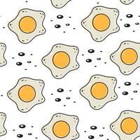 Fried eggs pattern, color vector illustration background