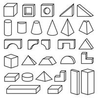 Building blocks constructor, black outline, isolated vector illustration