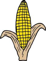 cartoon doodle corn on cob vector