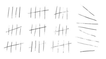 WTally marks or prison stick lines counter isolated. Vector illustration of waiting counted by scratches.