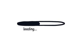 Ellipse loading bar sketch. Doodle download bar drawn with bold marker. Vector Hand-drawn illustration with quote from below isolated on white background.