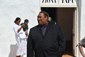 AITUTAKI, COOK ISLAND - AUGUST, 27 2017 - Local people at the mass photo