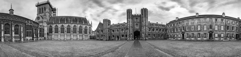 st john college cambridge interior view in bw photo