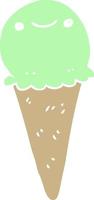 flat color style cartoon ice cream vector