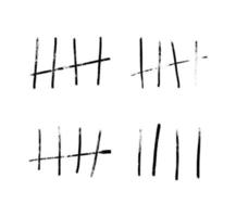 WebGrunge tally marks or prison marks and lines isolated. Scratched count on the wall or in jail for five days. Vector illustration waiting days counting.