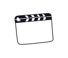 Clapperboard isolated silhouette. Director's movie clapperboard with rounded corners. Vector illustration of a video filming tool.