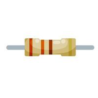 Resistor. Electrical engineering and electronics with two pins on white background vector