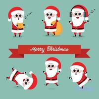 cute funny Santa claus collection vector