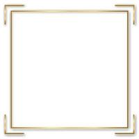 Gold shiny glowing vintage frame with shadows isolated transparent background. Golden luxury realistic rectangle border. Vector illustration