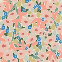 Vector ditsy flower illustration seamless repeat pattern