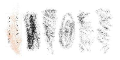Vector hand drawn various artistic shapes for backdrops. Colorful artistic hand drawn backgrounds. Brush scrawls for underlays and highlights.