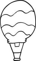 line drawing cartoon of a hot air balloon vector