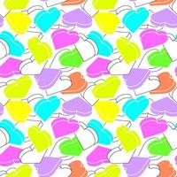 Vector background with isometric hearts. Seamless pattern with geometric hearts bright colors. Design for greeting cards, holiday backgrounds, wrapping paper, banners, headers.