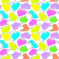 Vector background with isometric hearts. Seamless pattern with geometric hearts bright colors. Design for greeting cards, holiday backgrounds, wrapping paper, banners, headers.