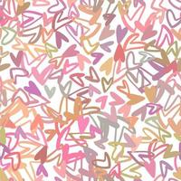 Seamless vector pattern made of small sketchy various color hearts on white background. Pink shades minimalistic romantic background.