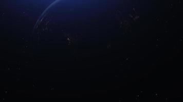 jord från Plats. skön animering av en realistisk roterande realistisk jord klot. video