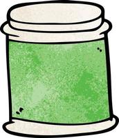 cartoon doodle vitamin pots vector