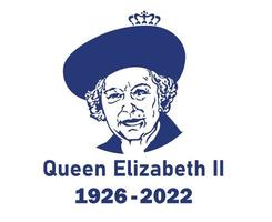 Queen Elizabeth Portrait Face 1926 2022 Blue British United Kingdom National Europe Vector Illustration Abstract Design Element