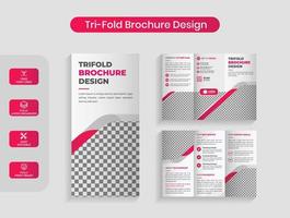 Creative red business trifold brochure design vector