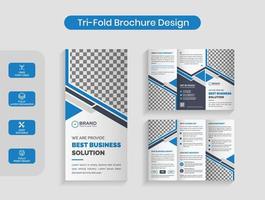 diseño de folleto tríptico de negocios abstracto moderno vector