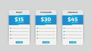 Modern infographic Pricing tables and plans template vector