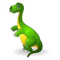 Cartoon green dinosaur vector