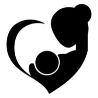 Mother breastfeeding her baby symbol vector