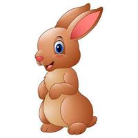 Cartoon brown rabbit vector