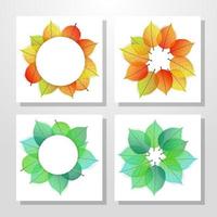 Set of Background stylized autumn leaves vector