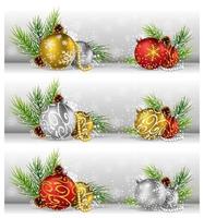 Christmas decoration with fir-tree garland isolated on white vector