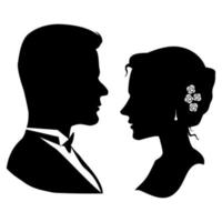 Silhouettes of loving couple vector