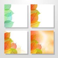 Set of Background stylized autumn leaves vector