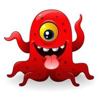 Cartoon funny red monster vector