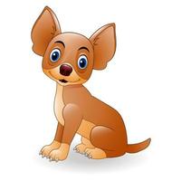 Cartoon young dog sitting vector