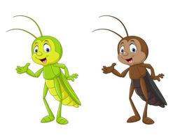 Cartoon cricket presenting illustration collections vector