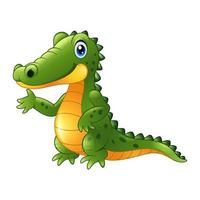 Funny crocodile presenting vector