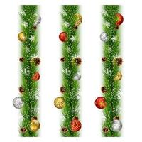 Christmas decoration with fir-tree garland isolated on white vector