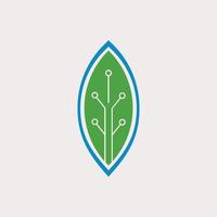 leaf technology logo vector