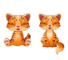 Cute cat cartoon isolated on white background collections vector