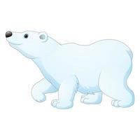 oso polar de dibujos animados aislado sobre fondo blanco vector