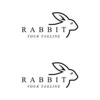 set of creative rabbit with slogan template icon image vector