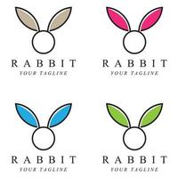 set of creative rabbit with slogan template icon image vector