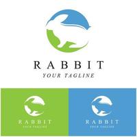 set of creative rabbit with slogan template icon image vector