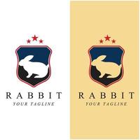 set of creative rabbit with slogan template icon image vector